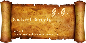 Gauland Gergely névjegykártya